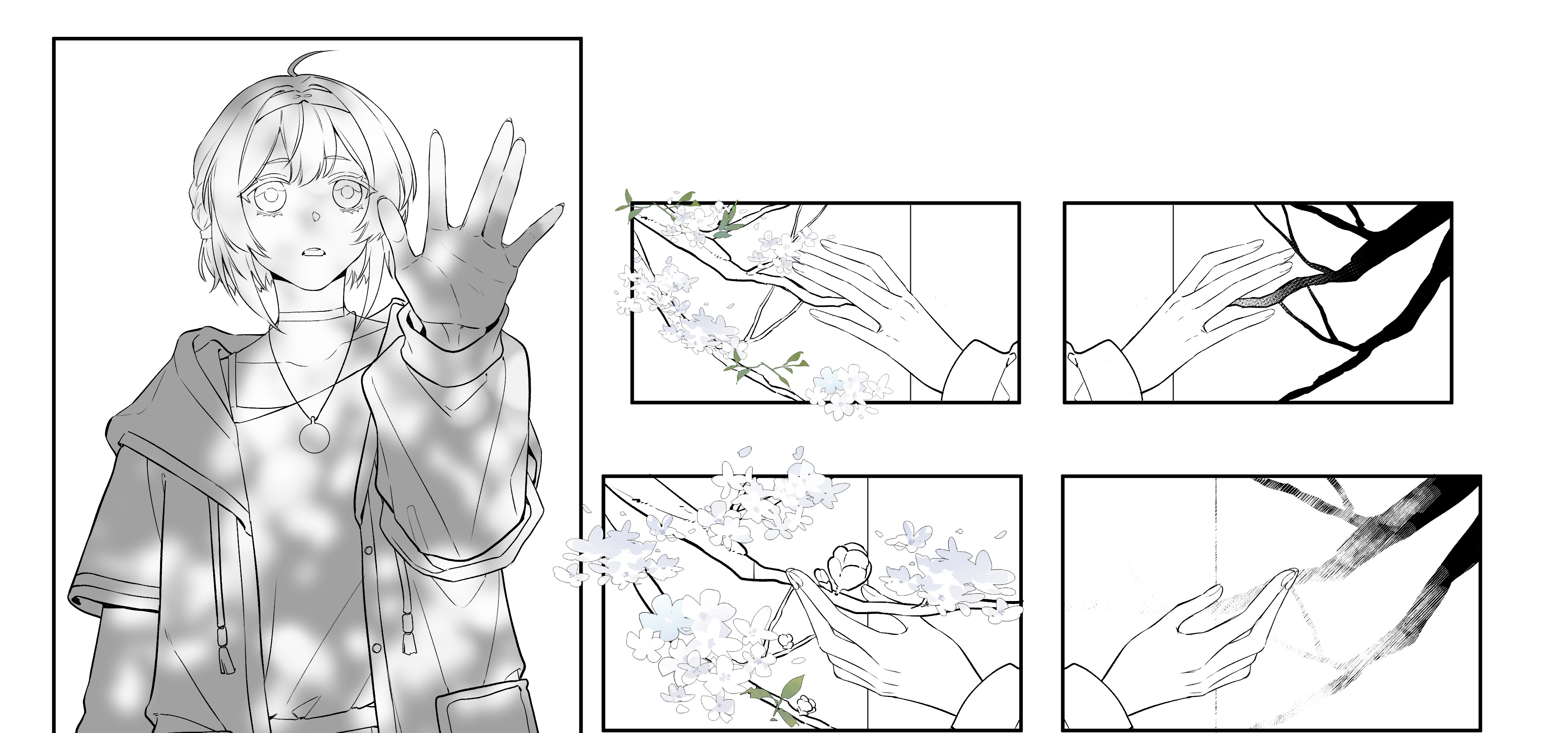 有玩家想看下漫画的线稿，那就分享出来一些，真的想给美术＆加白加鸡腿