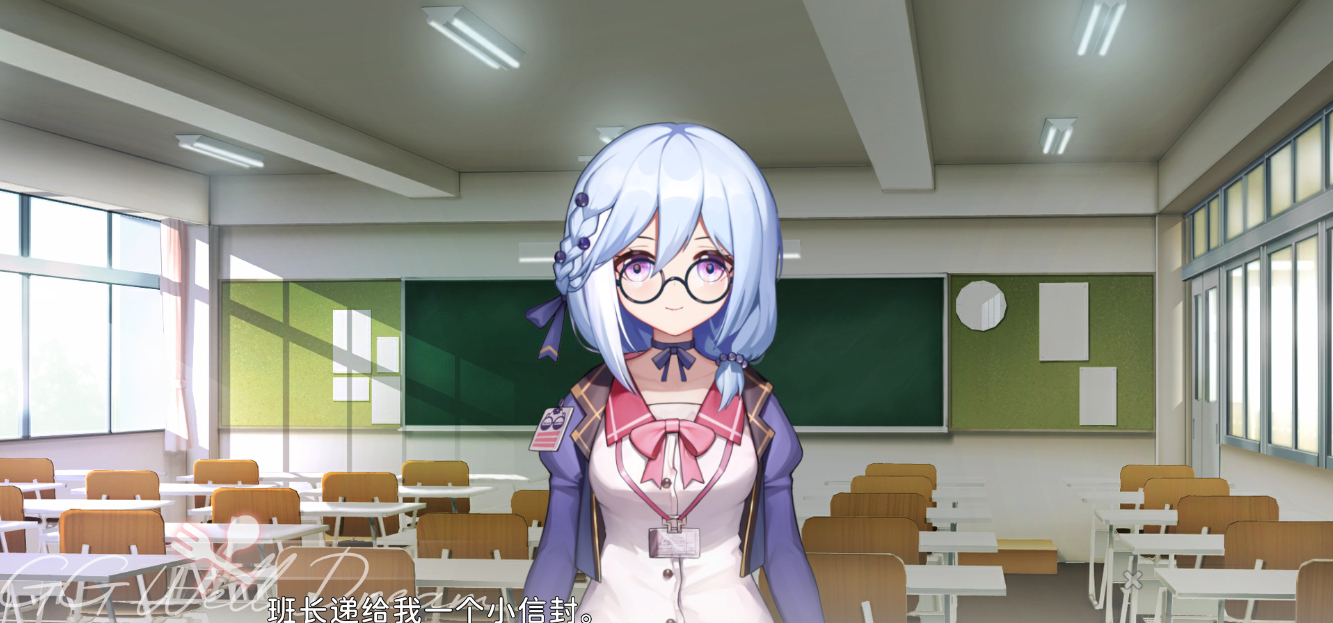 放学后的空教室，被左顾右盼的眼镜娘班长叫