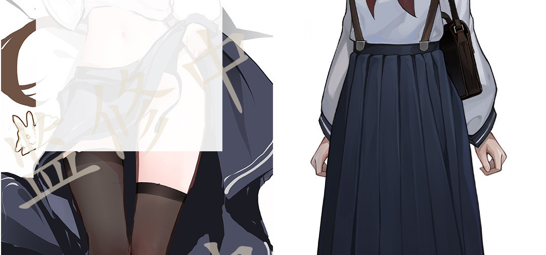 抱枕图精草图透（1/4）：天降款正面抱枕精细草稿图