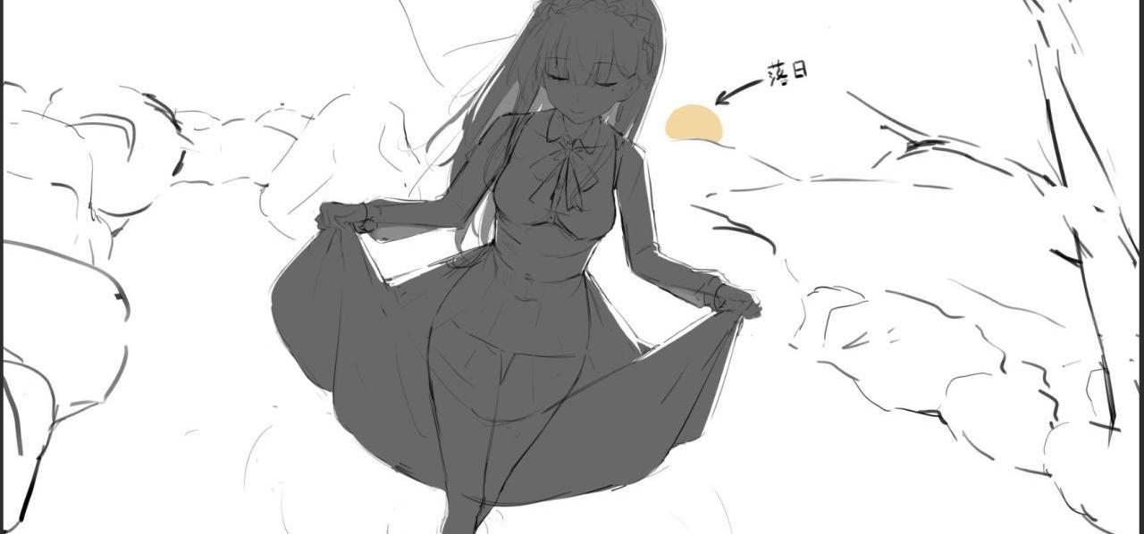 银白发的少女在“落日”下告别。