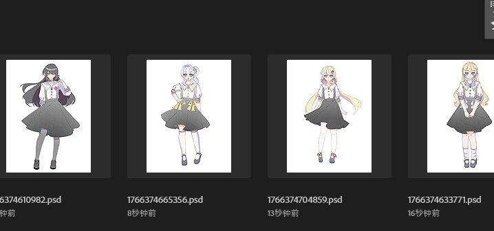 五位女主的初版立绘完成！