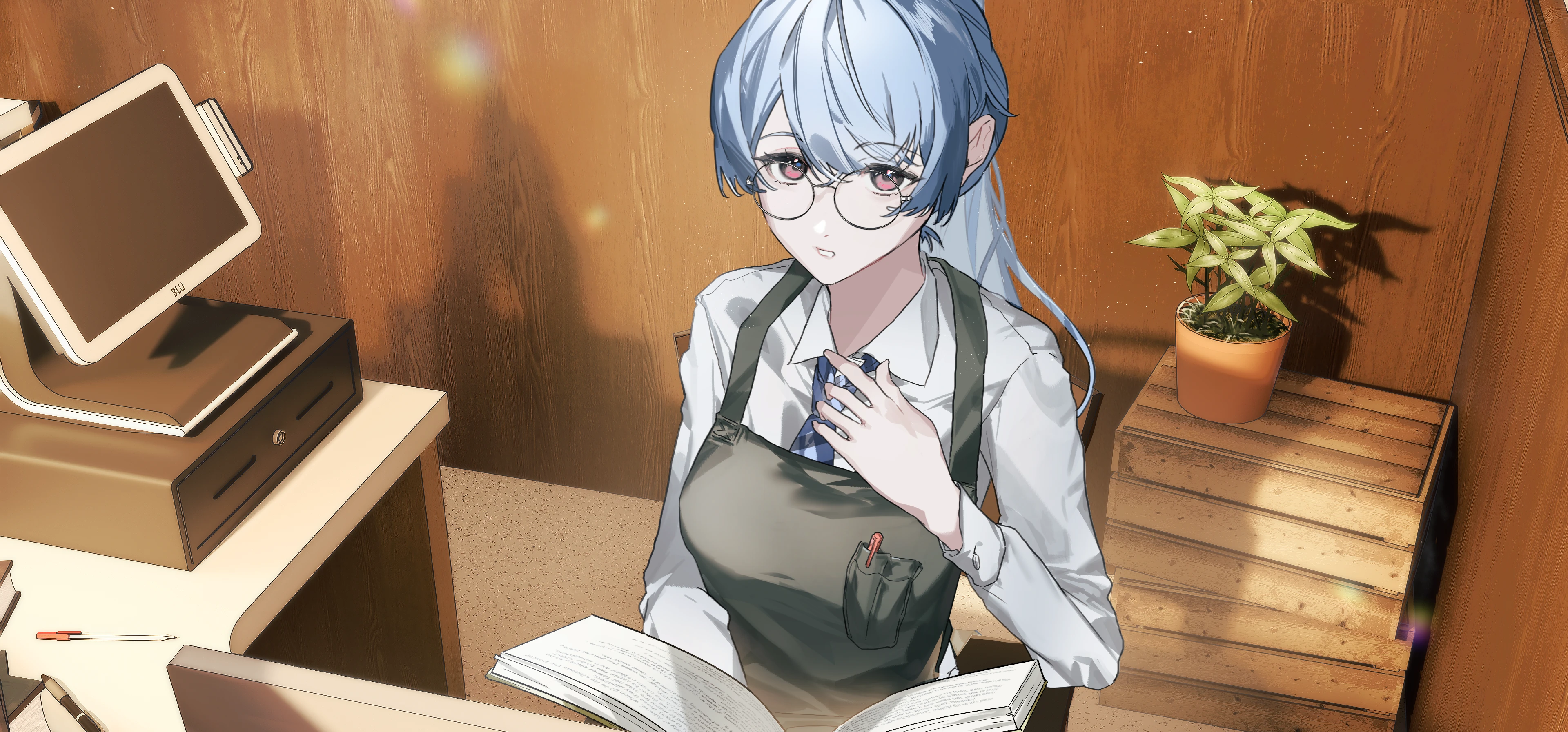 打个工还要看书？一本正经的天然呆学妹！