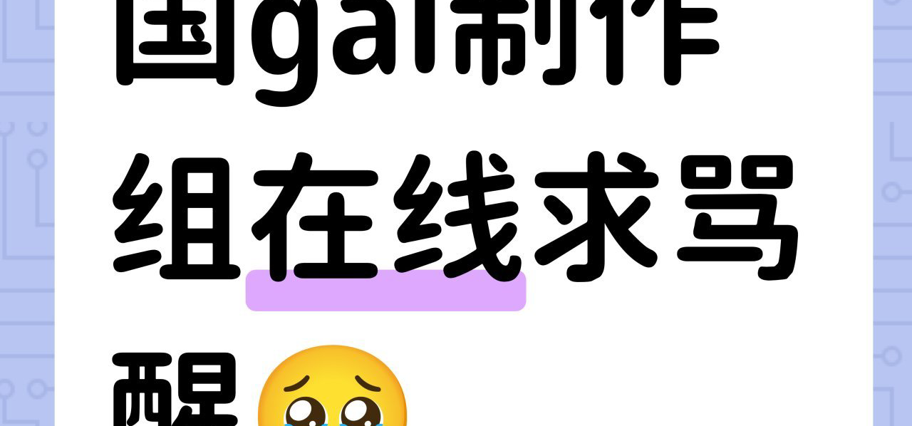 国gal制作组在线求骂醒🥹