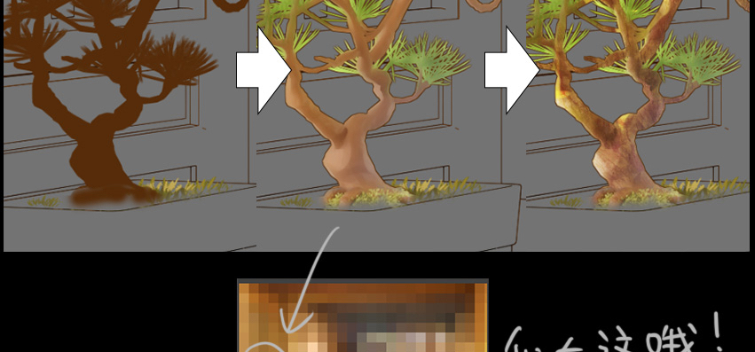 无数日夜的温柔照料，才能将这盆小松细细打理出清雅姿态。