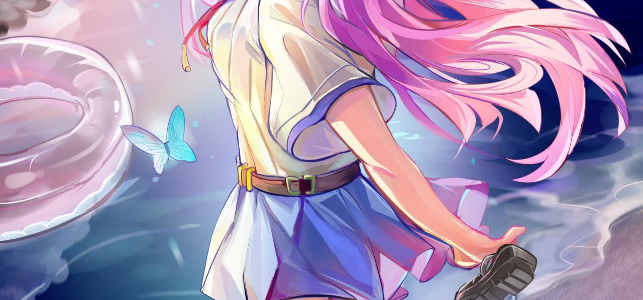 和月柠在大海边……