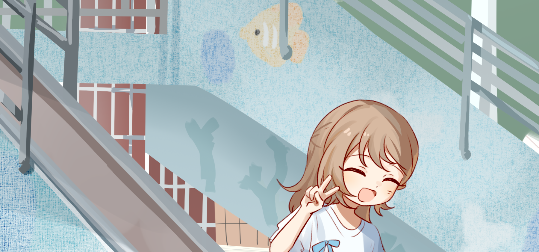 【圖片分享】唐愛央玩滑滑梯。