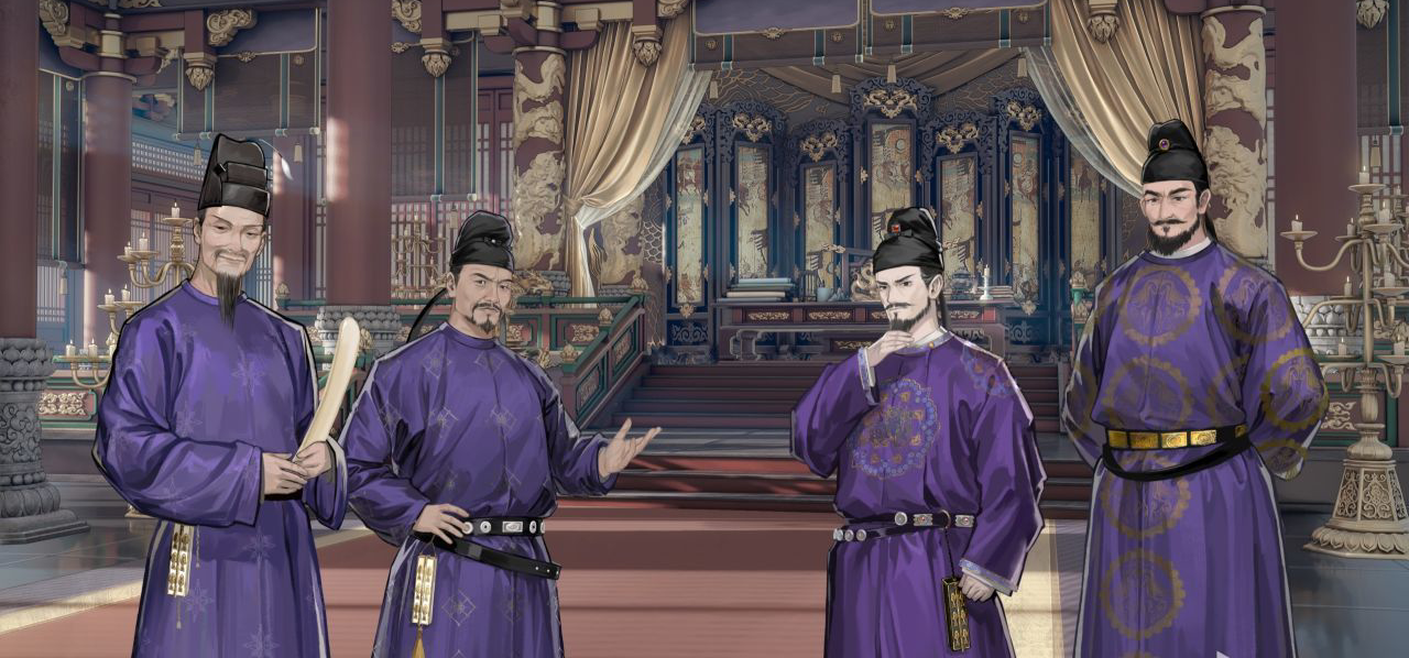 "陛下，您醒了？"一觉起来四个古风大汉站在床头看着你。