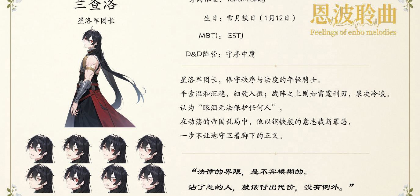 【角色公开】《恩波聆曲》（不众筹）角色档案05 兰查洛